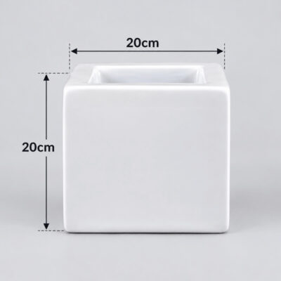20cm Cube Fiberglass Pot 20cm in height (7.8cm)