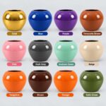 Apple Shape Fiberglass Pot 25cm and 17cm Heights
