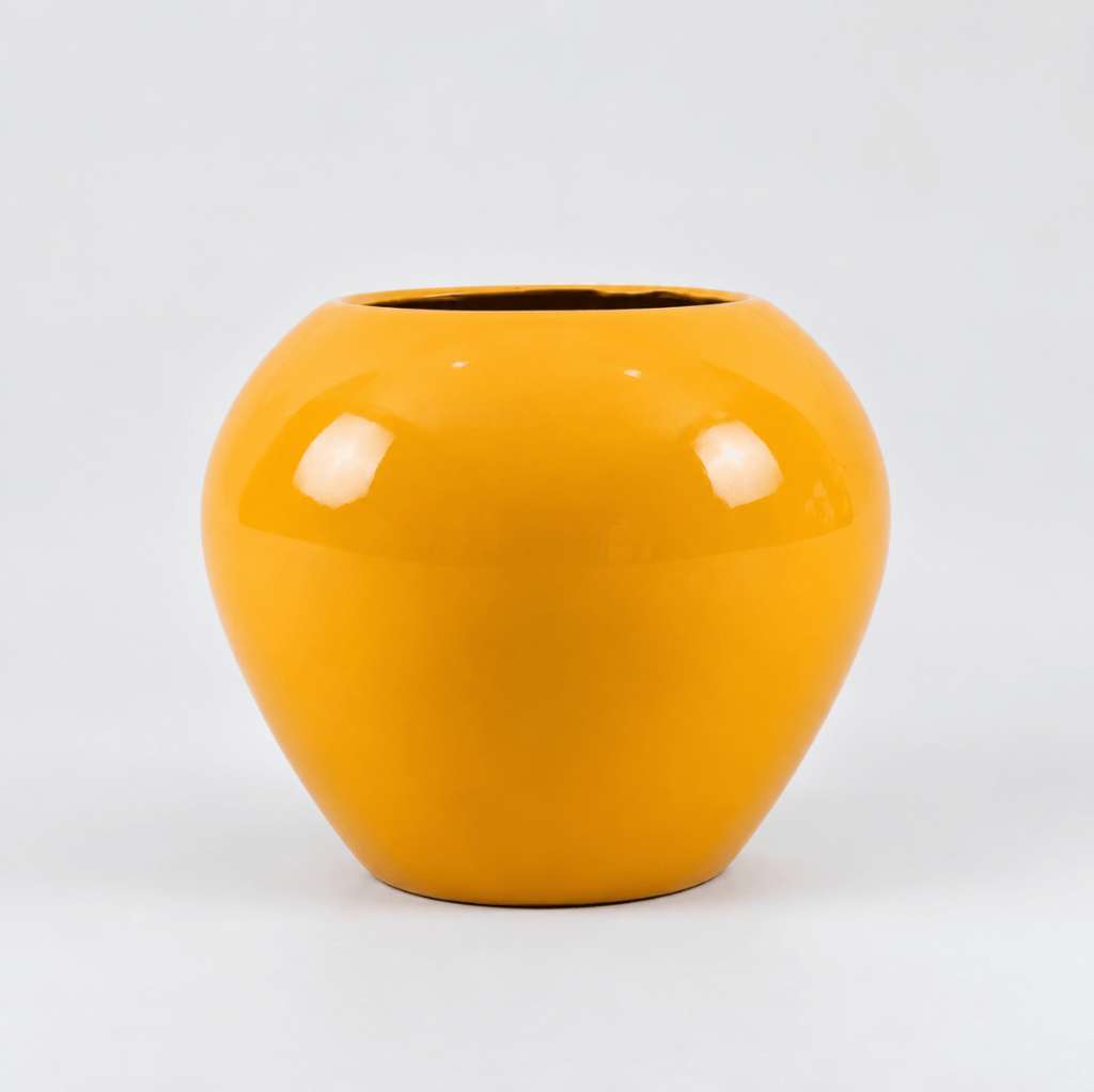 Apple Shape Fiberglass Pot 25cm and 17cm Heights
