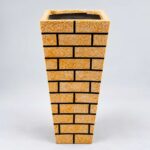 Brick Tapered Square Fiberglass Planter 90c in height (35.4)