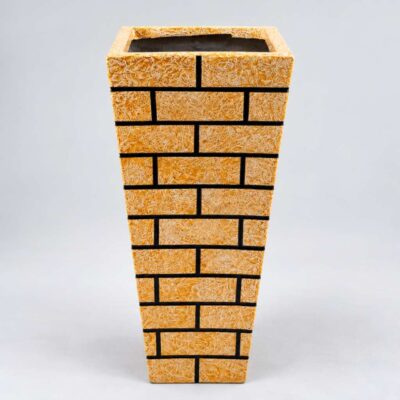 Brick Tapered Square Fiberglass Planter 90c in height (35.4)