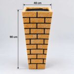Brick Tapered Square Fiberglass Planter 90c in height (35.4)