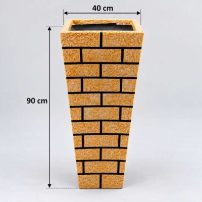Brick Tapered Square Fiberglass Planter 90c in height (35.4)