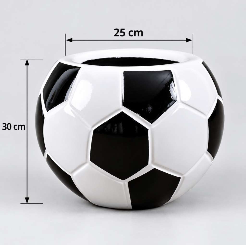 Football Fiberglass Pot 25cm in height 9.8