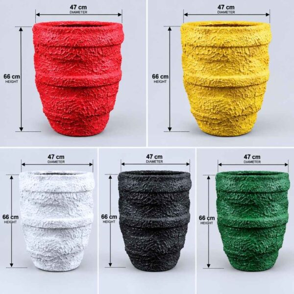 Rib Pot fiberglass Planter Design | 66cm in height - Image 3