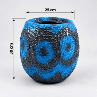 Small Coconut Fiberglass Planters Stone Design blue colour