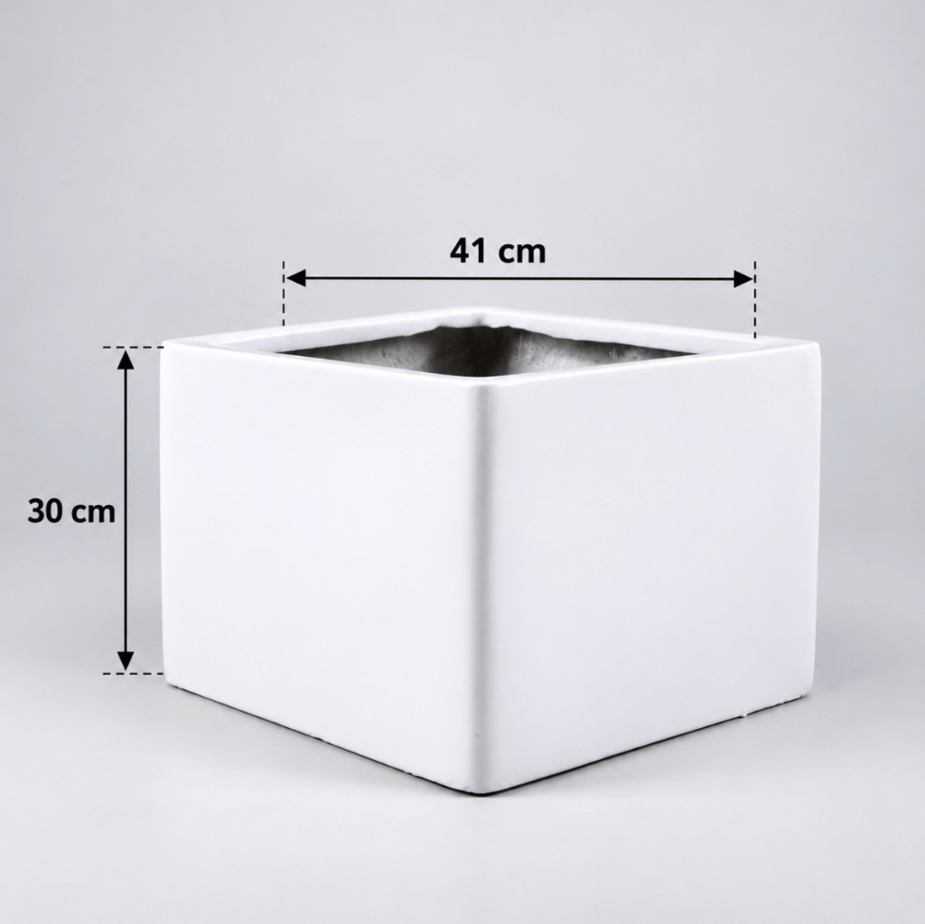 Small Square Fiberglass Planter Pot 30cm 41cm