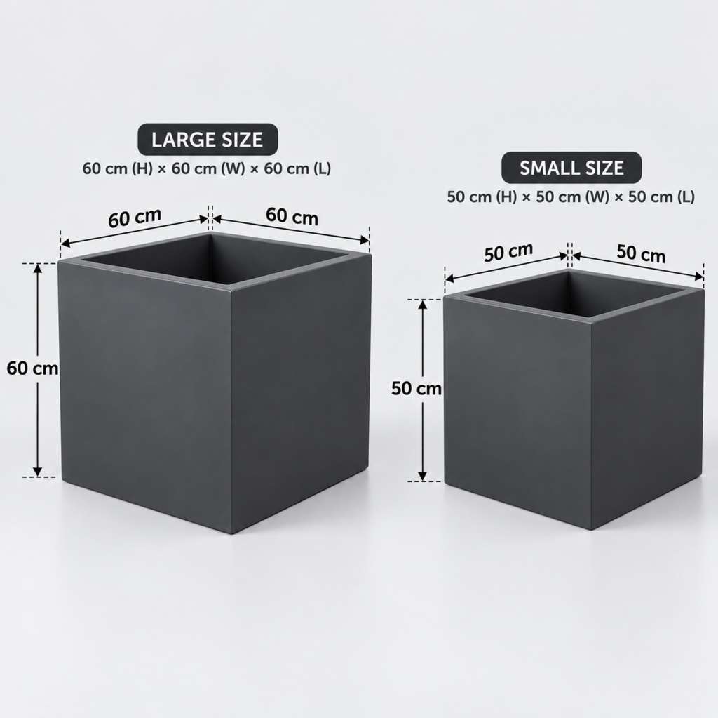 Square fiberglass planter 2