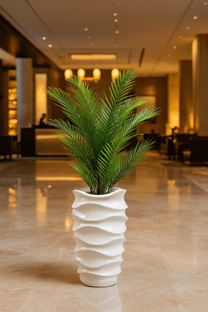 Artificial Potted Plants with wavy pot