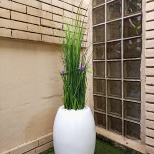 Artificial grass plant potted with 50cm classic fiberglass pot | 130cm in height