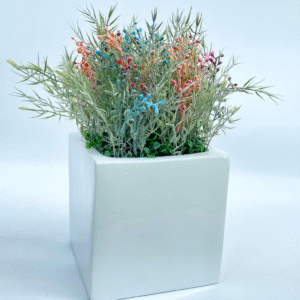 VINES FLOWER POTTED WITH 20CM SQUARE FIBERGLASS POT