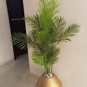 Artificial Six Stems Palm in Fiberglass Onion Vase | 195cm