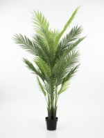Artificial Outdoor Palm Plant 170cm Green – 3 Trunks and 22 Leaves with Cement Pot