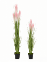 Chic Artificial Reed Plants with Pink Flowers – 90cm & 120cm Decorative Heights