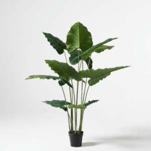 Elegant Cocoyam Plant with Dark Leaves – 130cm Indoor Artificial Plant for Stylish Decor