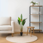 Chic Three Stems Paradise Bird Plant – 122cm Decorative Faux Plant with Single Bloom