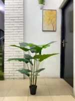 Elegant Cocoyam Plant with Dark Leaves – 130cm Indoor Artificial Plant for Stylish Decor - Image 3