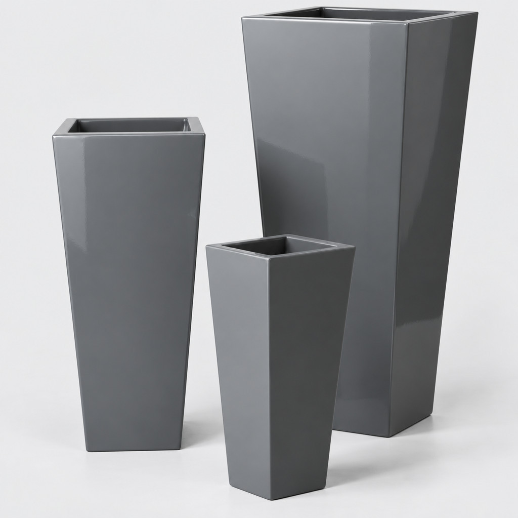 Tapered fiberglass planters 5